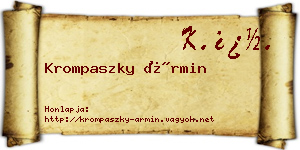 Krompaszky Ármin névjegykártya